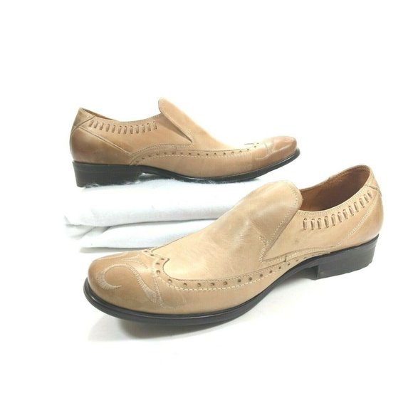Steve Madden Tan Beige Brown Embroidered Brogue 8 main image 7